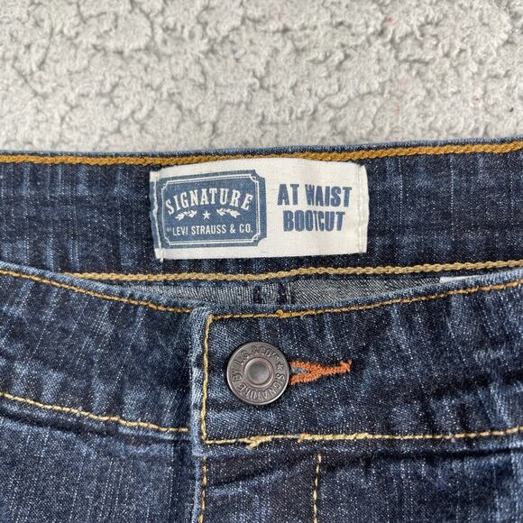 Levis Strauss Signature At Waist Bootcut Jeans Womens 12 Long Dark Wash - Picture 5 of 12